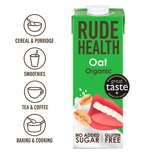 Rude Health Organic Unsweetened Oat Drink 1L thumbnail 2