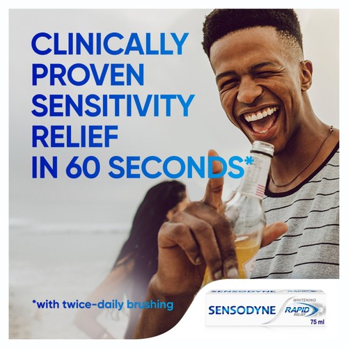 Sensodyne Rapid Relief Whitening Sensitive Toothpaste 75ml thumbnail 3