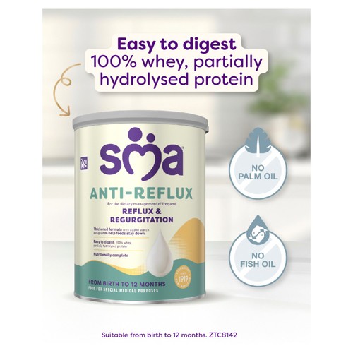 SMA Anti Reflux Baby Milk Powder Formula, From Birth 800g thumbnail 4