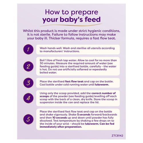 SMA Anti Reflux Baby Milk Powder Formula, From Birth 800g thumbnail 5