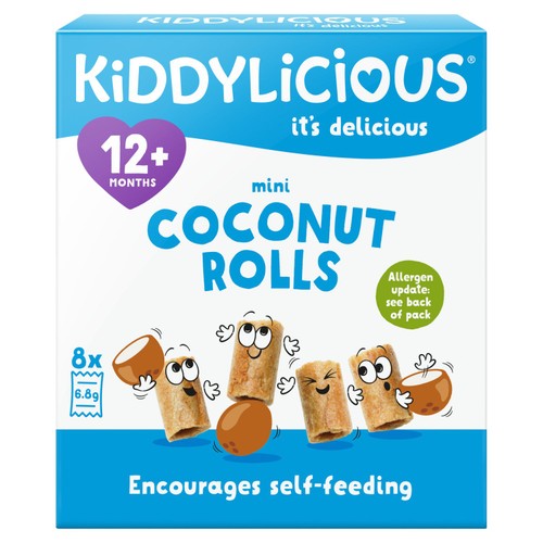 Kiddylicious Original Mini Coconut Rolls Baby Snacks 