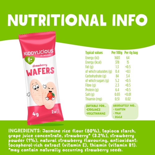 Kiddylicious Strawberry Maxi Wafers Baby Snacks thumbnail 3