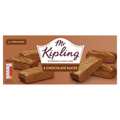 Mr Kipling Chocolate Slices Cakes Multipack Snack 3x2pk thumbnail 2