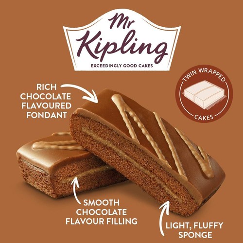 Mr Kipling Chocolate Slices Cakes Multipack Snack 3x2pk thumbnail 3