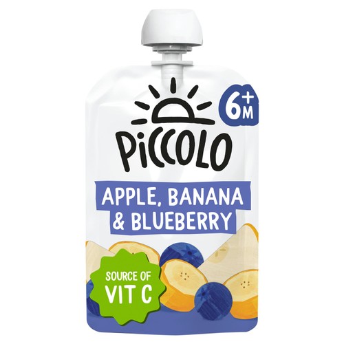 Piccolo Organic Apple, Banana & Blueberry 6+ Months 100g