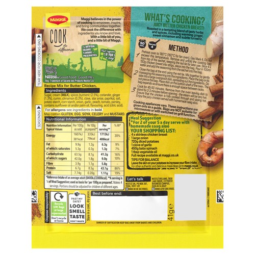Maggi  Juicy Creamy Butter Chicken Herb and Spice Seasoning Mix thumbnail 2