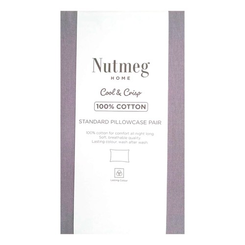 Morrisons 100% Cotton Grey Housewife Pillowcases 