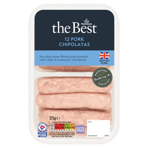 Morrisons The Best Pork Chipolatas 12 Pack 375g thumbnail 2