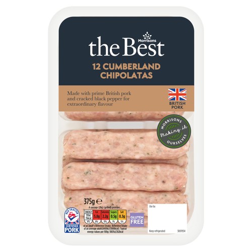 Morrisons The Best Cumberland Chipolatas 12 Pack 375g thumbnail 2