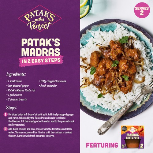 Patak's Madras Indian Hot Spice Paste Pots   2 x 70g thumbnail 3