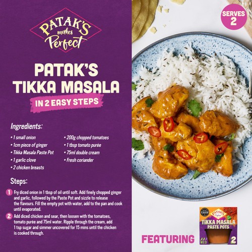 Patak's Tikka Masala Indian Medium Spice Paste Pots 2 x 70g thumbnail 2