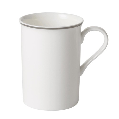 Morrisons Bone China White with Real Silver Band Flared Rim Mug