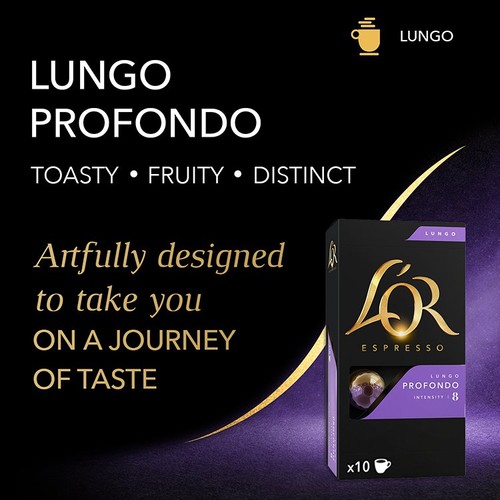 L'OR Espresso Lungo Profondo Coffee Pods x10 Intensity 8 thumbnail 3