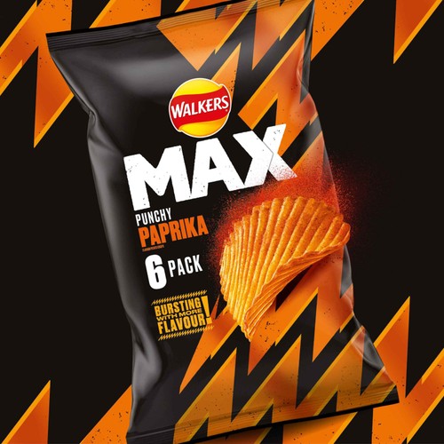 Walkers Max Punchy Paprika Multipack Crisps  thumbnail 2