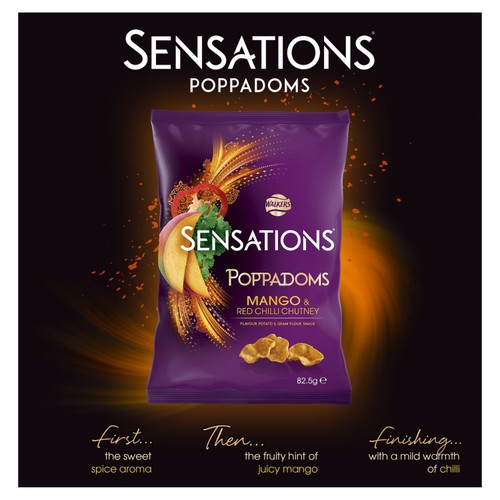 Walkers Sensations Mango & Chilli Chutney Sharing Poppadoms 82.5g thumbnail 2