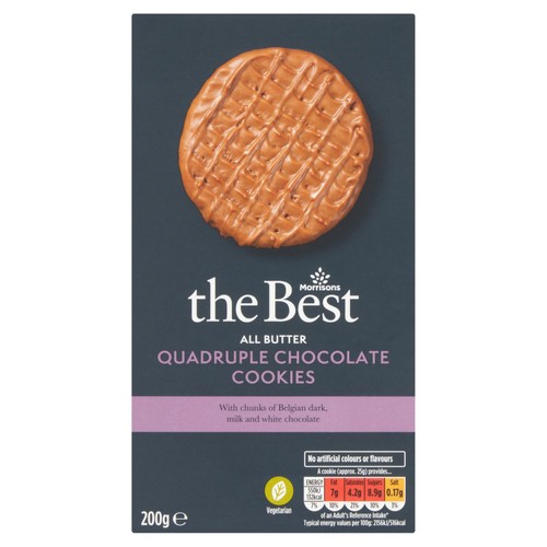 Morrisons The Best All Butter Quadruple Chocolate Cookies 200g