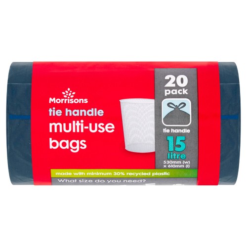 Morrisons 15L Tie Handle  Multi Use Bin Bags
