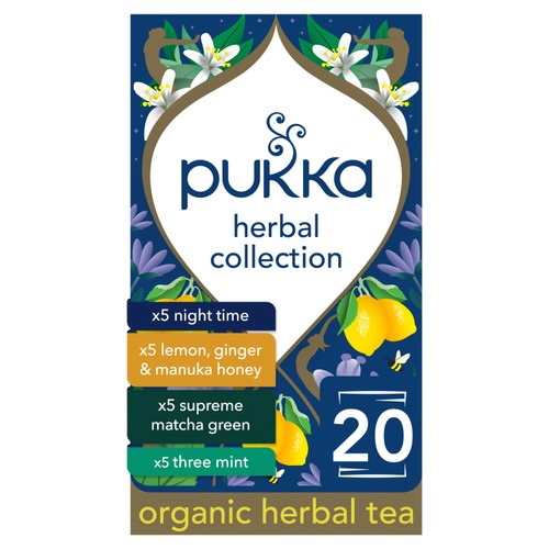 Pukka Organic Herbal Tea Collection, Four Flavours 20 Herbal Tea Bags