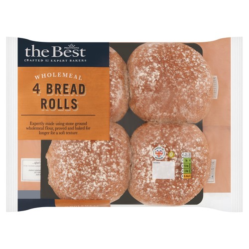 Morrisons The Best Wholemeal Bread Rolls 4 Pack