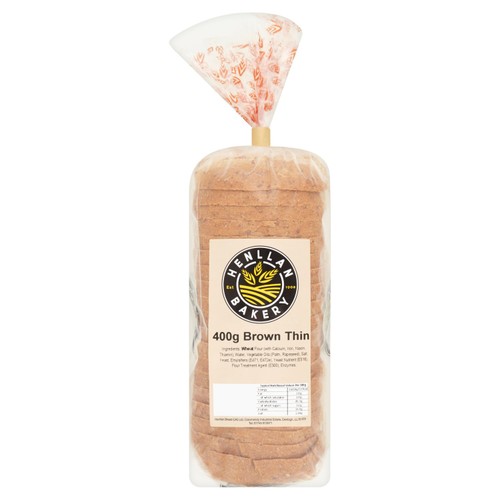 Henllan Bakery Brown Thin Sliced Bread   400g