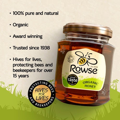 Rowse Organic Honey 340g thumbnail 3