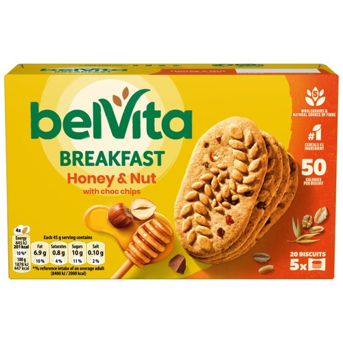 Belvita Honey & Nut with Chocolate Chips Cereal Snack Bars Multipack thumbnail 2