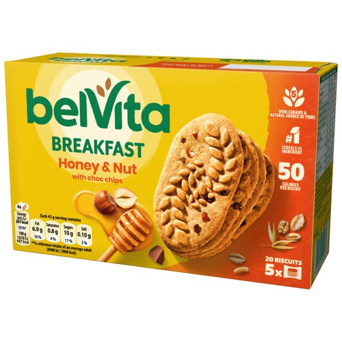 Belvita Honey & Nut with Chocolate Chips Cereal Snack Bars Multipack thumbnail 3