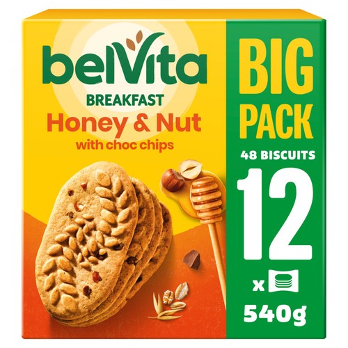 Belvita Honey & Nut with Chocolate Chip Cereal Biscuit Snack Bars Multipack