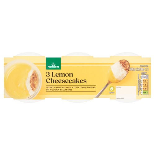 Morrisons 3 Lemon Cheesecakes