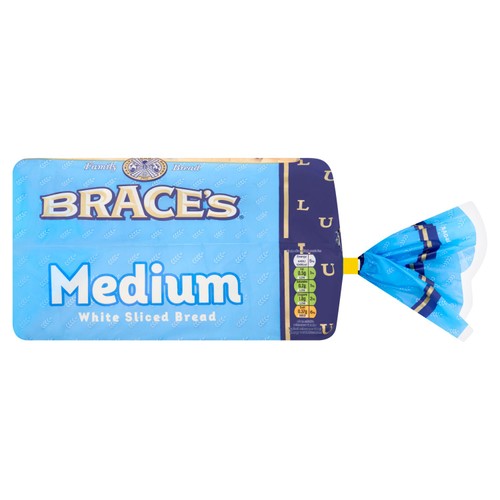 Braces Medium White Sliced Bread   800g