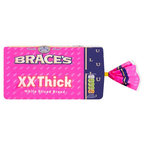 Braces XX Thick White Sliced Bread   800g