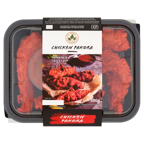 P. K. Foods Chicken Pakora With Tomato And Chilli Dip 380g