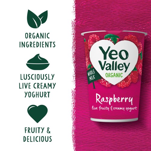 Yeo Valley Organic Raspberry Yogurt 450g thumbnail 4