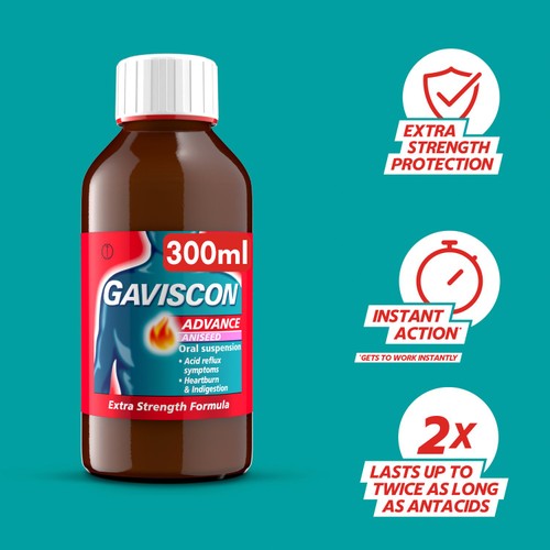 Gaviscon Advance Double Strength Heartburn & Indigestion Aniseed Flavour thumbnail 4