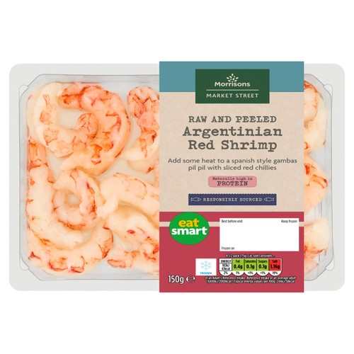 Morrisons Frozen Raw Peeled Argentinian Red Shrimp thumbnail 2