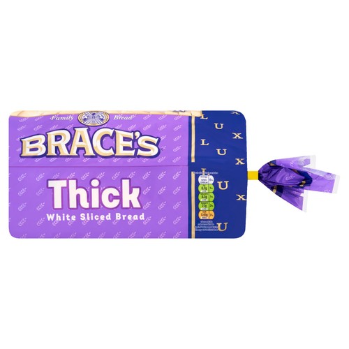 Braces Thick White Sliced Bread   800g