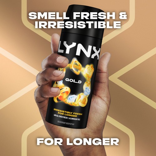 Lynx Gold Body Spray Deodorant For Men 150ml thumbnail 3