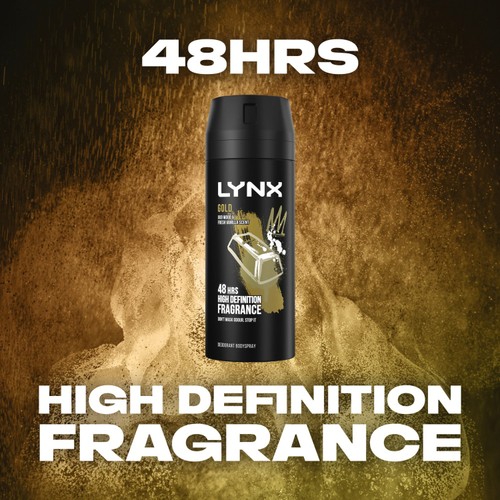 Lynx Gold Body Spray Deodorant For Men 150ml thumbnail 4