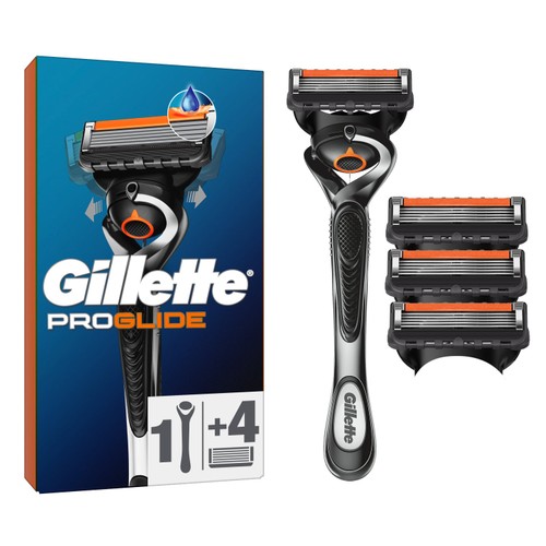 Gillette Fusion5 ProGlide Starter Pack Handle + 4 Razor Blades For Men