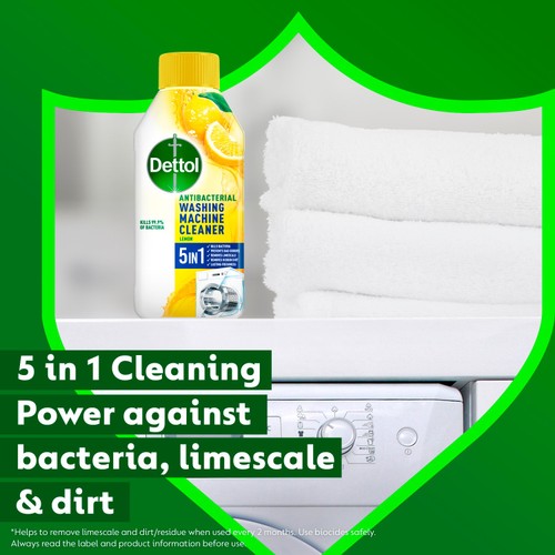 Dettol 5-In-1 Lemon Breeze Antibacterial Washing Machine Cleaner thumbnail 3