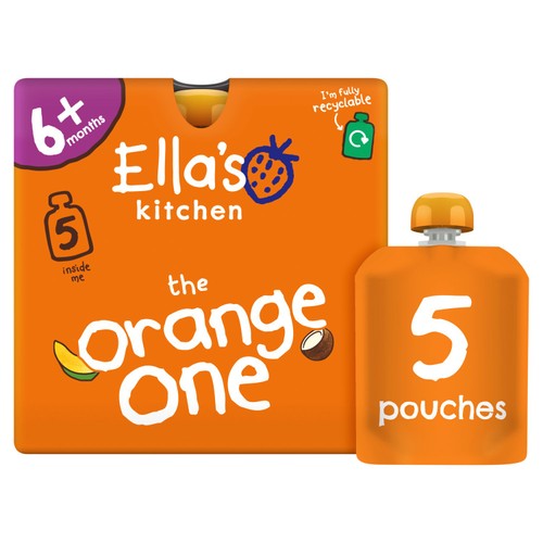 Ella's Kitchen Organic The Orange One Smoothie Multi Pouch 6+ Months 5x90g thumbnail 2