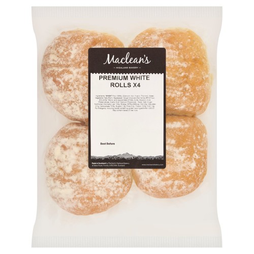 Maclean's Highland Bakery Premium White Rolls 4 Pack