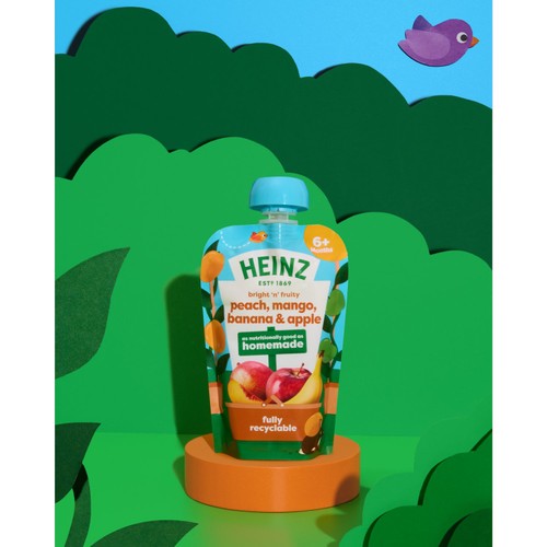 Heinz Peach, Mango, Banana & Apple Baby Food Fruit Puree Pouch 6+ Months thumbnail 3