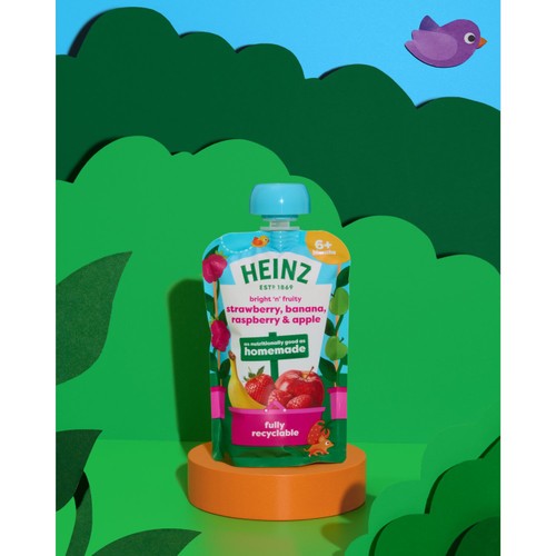Heinz Strawberry, Banana, Raspberry & Apple Baby Food Pouch 6+ Months  thumbnail 3