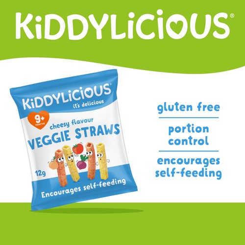 Kiddylicious Cheesy Flavoured Veggie Straws Baby Snacks thumbnail 3