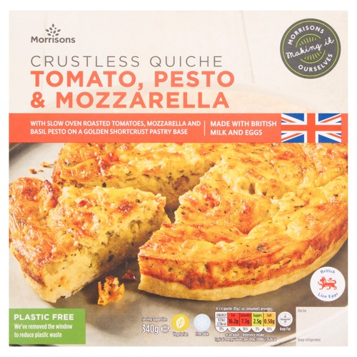 Morrisons Tomato, Pesto & Mozzarella Crustless Quiche 340g