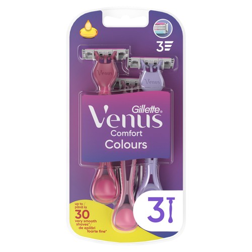 Venus 3 Multicoloured Disposable Razors 4 Pack