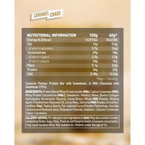 Grenade Protein Bar Caramel Chaos 60g thumbnail 3
