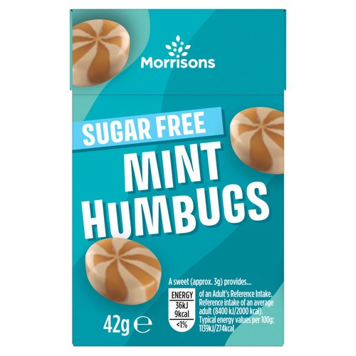 Morrisons Sugar Free Mint Humbugs 42g thumbnail 2