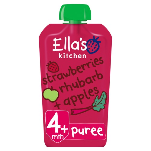 Ella's Kitchen Strawberries, Rhubarb and Apples Baby Food Pouch 4+ Months